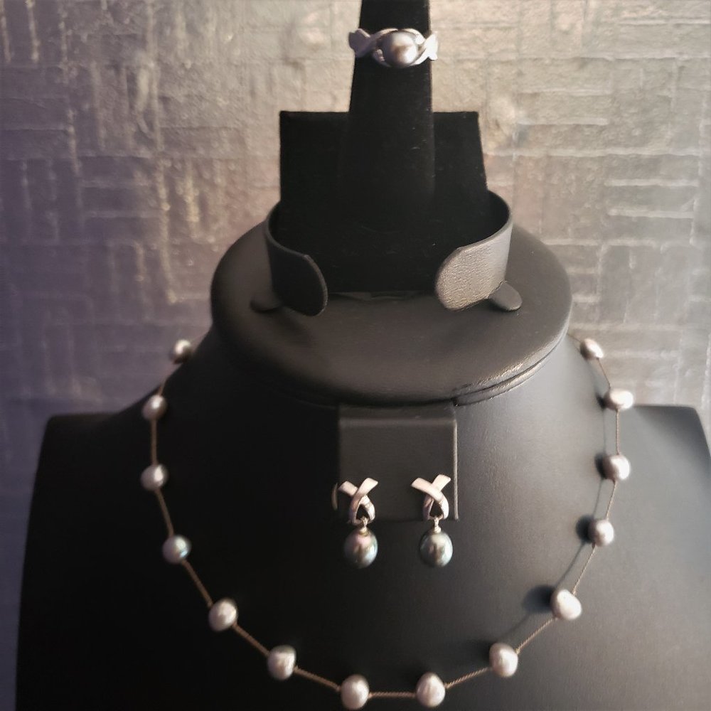 Honora Pearl Set - Ring, Earrings & Necklace - Picture 3 of 14